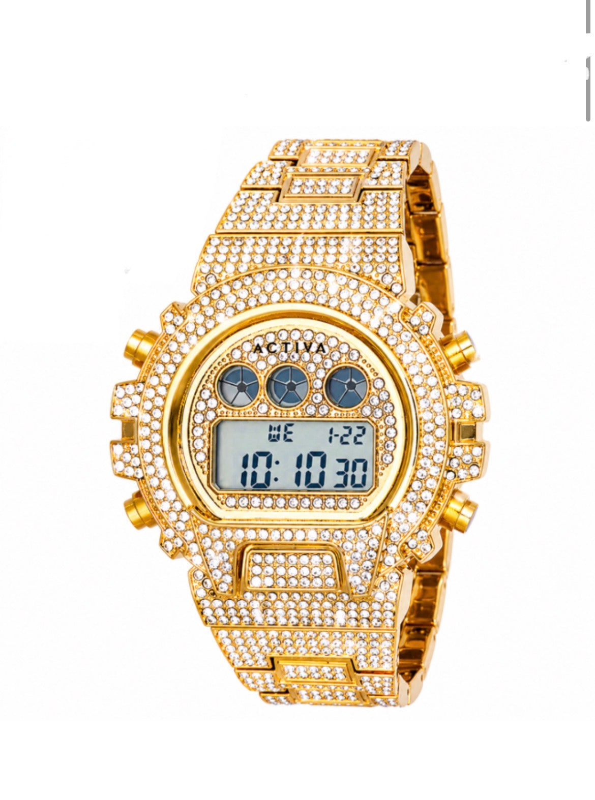 Activa Soluna X Invicta Digital Men's Watch - 51mm, Gold
